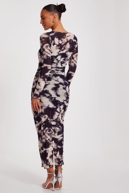 - Mesh finish - Marble print - Bodycon fit - Ruched sides - Model height: 5'6" - Model wears uk 8 / us 4 / eur 36 - Always check the wash care label - Cool hand wash with mild detergent