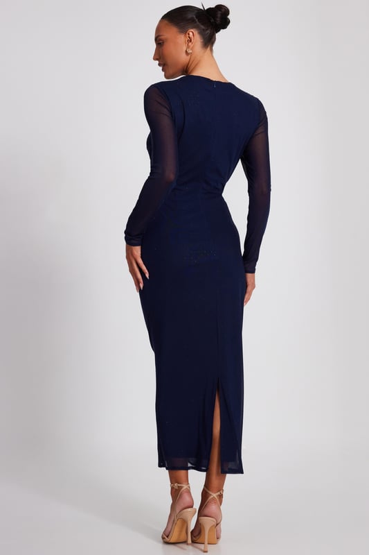 - Mesh finish - Diamante embellished - Ruched side - Zip fastening - Model height: 5'6" - Model wears uk 8 / us 4 / eur 36 - Always check the wash care label - Cool hand wash with mild detergent