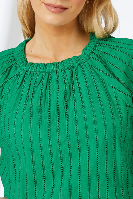 Elasticated neckline for a comfortable, gathered look
        Striking vertical stripe pattern adds visual interest
        Three-quarter length sleeves with subtle balloon shape
        Relaxed fit through the body for easy movement
        Versatile length suitable for tucking or wearing loose
    
    This charming blouse from Principles presents a perfect blend of comfort and style for your casual wardrobe. The elasticated neckline creates a soft, gathered effect that frames the face beautifully, while the vertical stripe pattern elongates the silhouette. The three-quarter length sleeves feature a subtle balloon shape, adding a touch of femininity to the overall design. For a chic daytime look, pair this blouse with wide-leg jeans and sandals, as shown in the image. Add a woven belt to cinch the waist and create definition. This versatile top is ideal for family gatherings, weekend brunches, or casual office days. Layer with a cardigan for cooler weather or wear on its own for a breezy, effortless style. The cotton fabric ensures breathability and ease of care, making this blouse a practical yet fashionable choice for your everyday rotation.