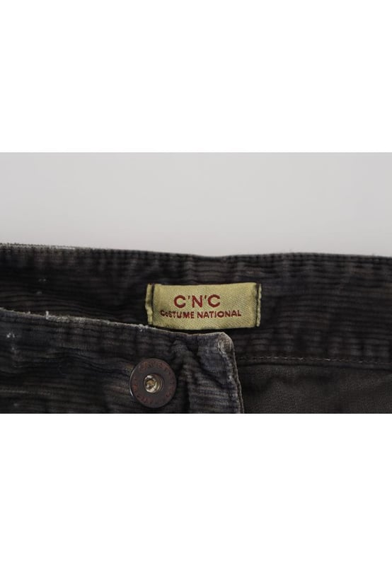 Brand: C&#8217;N&#8217;C COSTUME NATIONAL
  Style: Casual Jeans
  Color: Gray
  Material: 100% Cotton
  Design: Corduroy Denim
  Logo Details
  Made in Italy