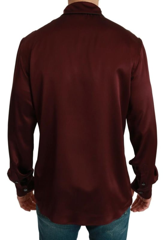 100% authentic silk shirt in Bordeaux color
  Pajama inspired design
  Single chest pocket
  Full front button closure
  Logo details
  Made in Italy craftsmanship
  Luxurious and sophisticated
  Brand new with tags
  Perfect for adding elegance to any outfit
Material: 100% SILK