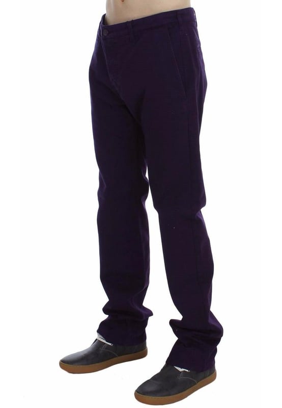 Brand: GF Ferre
  Color: Purple
  Fitting: Slim fit
  Front pockets: 2
  Back pockets: 2
  Closure: Zipper fly
  Logo details
  Material: 98% Cotton 2% Elastane