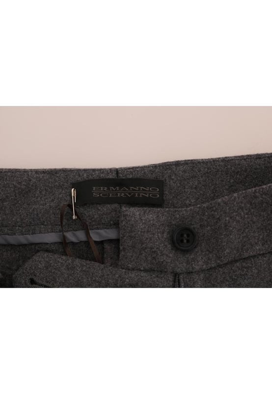 Color: Gray
  Model: Formal pants
  Zipper closure
  Logo details
  Made in Italy
  Material: 79% Cotton 19% Nylon 2% Elastan
