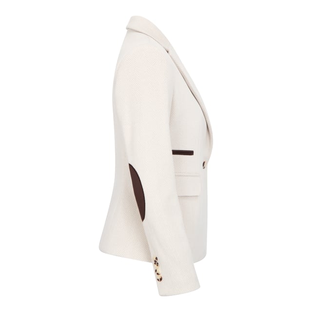 Step into timeless elegance with this women's cream blazer, crafted from a premium wool blend tweed. Featuring a sophisticated herringbone pattern, the fabric offers warmth, durability, and a soft, luxurious texture. Expertly tailored to flatter the feminine silhouette, the blazer deliver a polished look that transitions seamlessly from the office to social occasions. The cream tone adds a fresh, versatile touch to your wardrobe.
Premium Wool Blend Fabric: 40% Acrylic, 35% Polyester, 15% Cotton, 10% Wool for warmth, texture, and durability
Elegant Herringbone Pattern: Adds classic charm and depth to the cream tweed fabric
Tailored Fit: Designed to flatter and provide a clean, structured silhouette
Versatile Styling: Perfect for business settings, special occasions, or elevated everyday wear
