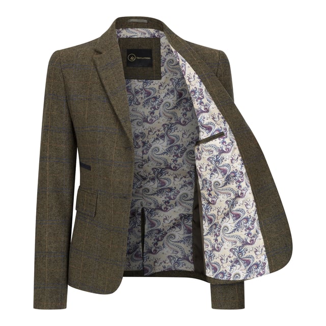 Werten Sie Ihre Garderobe mit diesem raffinierten Damenblazer auf. Dieser Blazer aus hochwertiger Wollmischung in zeitlosem olivgrünem Fischgrätenmuster ist ein echter Blickfang. Der Blazer wurde mit Blick auf Stil und Komfort entworfen und verfügt über eine Zwei-Knopf-Front, charmante aufgesetzte Ellbogendetails, zwei praktische Pattentaschen und einen einzelnen Schlitz hinten für Bewegungsfreiheit. Das Vollfutter für eine glatte Passform bietet Struktur und Haltbarkeit für ganztägiges Tragen. Dieser elegante Blazer ist perfekt fürs Business, Smart Casual oder formelle Anlässe. Hochwertiger Wollmischstoff: 50 % Wolle, 35 % Polyester, 15 % Viskose mit elegantem olivgrünem Fischgrätenmuster. Durchdachte Blazerdetails: Zwei-Knopf-Front, Ellbogenflicken, Pattentaschen und ein einzelner Schlitz. Vollständig gefütterter Blazer: Bietet Komfort, Struktur und ein elegantes Finish. Schmeichelhafte Passform: Entworfen für eine maßgeschneiderte, feminine Silhouette mit verstellbaren Details.
