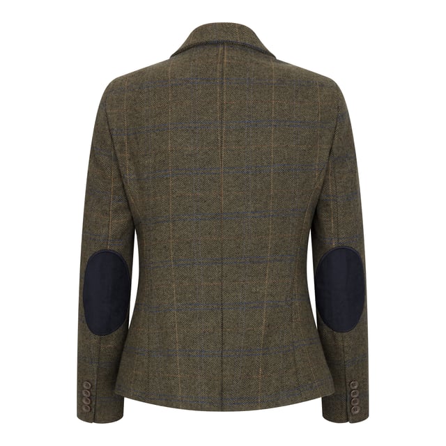 Werten Sie Ihre Garderobe mit diesem raffinierten Damenblazer auf. Dieser Blazer aus hochwertiger Wollmischung in zeitlosem olivgrünem Fischgrätenmuster ist ein echter Blickfang. Der Blazer wurde mit Blick auf Stil und Komfort entworfen und verfügt über eine Zwei-Knopf-Front, charmante aufgesetzte Ellbogendetails, zwei praktische Pattentaschen und einen einzelnen Schlitz hinten für Bewegungsfreiheit. Das Vollfutter für eine glatte Passform bietet Struktur und Haltbarkeit für ganztägiges Tragen. Dieser elegante Blazer ist perfekt fürs Business, Smart Casual oder formelle Anlässe. Hochwertiger Wollmischstoff: 50 % Wolle, 35 % Polyester, 15 % Viskose mit elegantem olivgrünem Fischgrätenmuster. Durchdachte Blazerdetails: Zwei-Knopf-Front, Ellbogenflicken, Pattentaschen und ein einzelner Schlitz. Vollständig gefütterter Blazer: Bietet Komfort, Struktur und ein elegantes Finish. Schmeichelhafte Passform: Entworfen für eine maßgeschneiderte, feminine Silhouette mit verstellbaren Details.