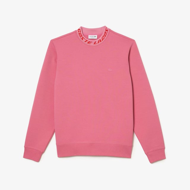 Men’s Lacoste Double Sided Logo Collar Sweatshirt Round neck with jacquard logo: Little details that make a big difference. - Chevron insert at neck: An iconic finishing touch.- Rubber-feel crocodile: Stand out in Lacoste.- Double-sided fabric: Soft and warm  perfect for every day. - Ref: SH5690-2R3
