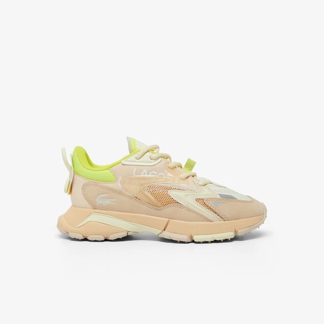 Women's Lacoste L003 Neo Tech Sneakers- Premium mixed upper including canvas  nylon  leather and mesh- Heel lacing detail inspired by the original L003- Lacoste Active branding printed on centre panel- Textured  robust  high-grip rubber outsole- Signature crocodile printed on tongue and heel counter- Ref: 48SFA00876H3