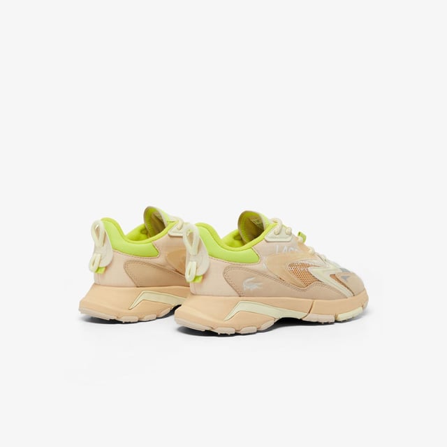 Women's Lacoste L003 Neo Tech Sneakers- Premium mixed upper including canvas  nylon  leather and mesh- Heel lacing detail inspired by the original L003- Lacoste Active branding printed on centre panel- Textured  robust  high-grip rubber outsole- Signature crocodile printed on tongue and heel counter- Ref: 48SFA00876H3