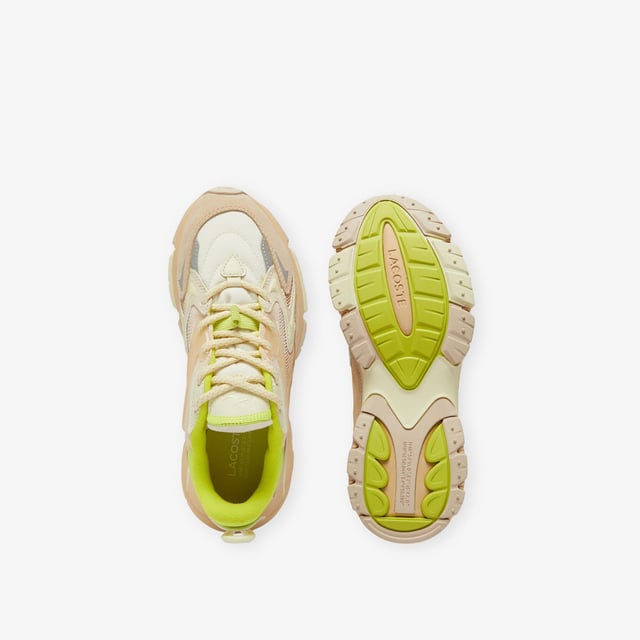 Women's Lacoste L003 Neo Tech Sneakers- Premium mixed upper including canvas  nylon  leather and mesh- Heel lacing detail inspired by the original L003- Lacoste Active branding printed on centre panel- Textured  robust  high-grip rubber outsole- Signature crocodile printed on tongue and heel counter- Ref: 48SFA00876H3