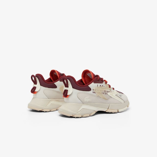 Women's Lacoste L003 Neo Tech Sneakers- Premium mixed upper including canvas  nylon  leather and mesh- Heel lacing detail inspired by the original L003- Lacoste Active branding printed on centre panel- Textured  robust  high-grip rubber outsole- Signature crocodile printed on tongue and heel counter- Ref: 48SFA0087OW9