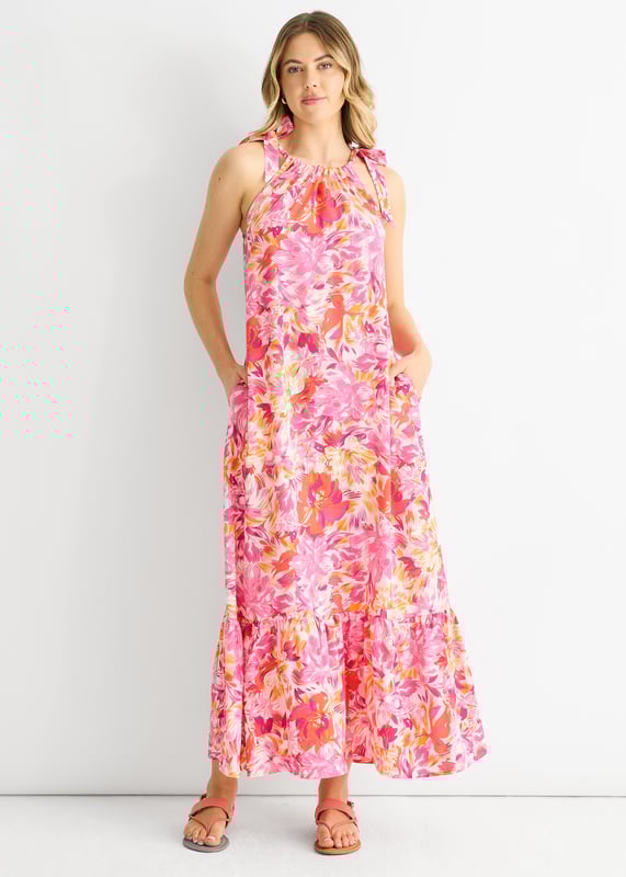 ¡Prepárate para un clima más cálido con nuestro Vestido Trapecio con Tirantes de Lazo Floral Rojo! Confeccionado con un bonito tejido floral y cómodos tirantes, este vestido es perfecto para cualquier ocasión informal. Mantente elegante y cómoda con este vestido imprescindible.