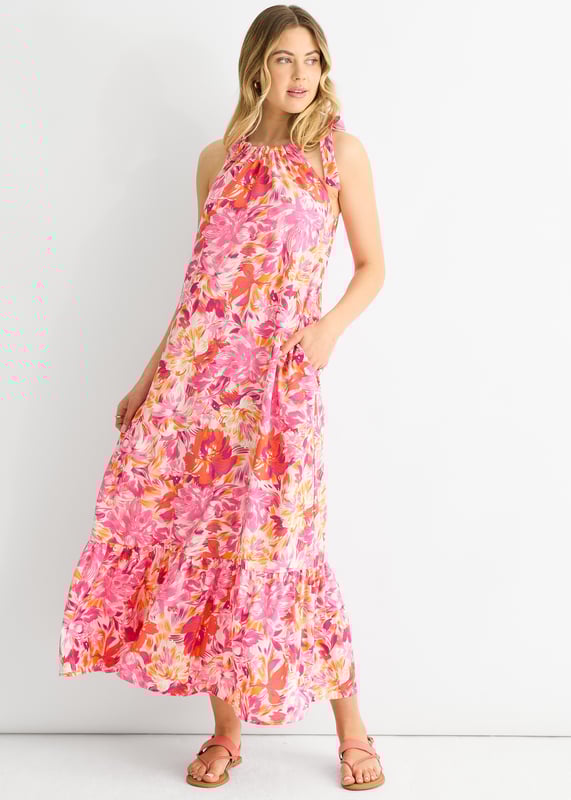 ¡Prepárate para un clima más cálido con nuestro Vestido Trapecio con Tirantes de Lazo Floral Rojo! Confeccionado con un bonito tejido floral y cómodos tirantes, este vestido es perfecto para cualquier ocasión informal. Mantente elegante y cómoda con este vestido imprescindible.