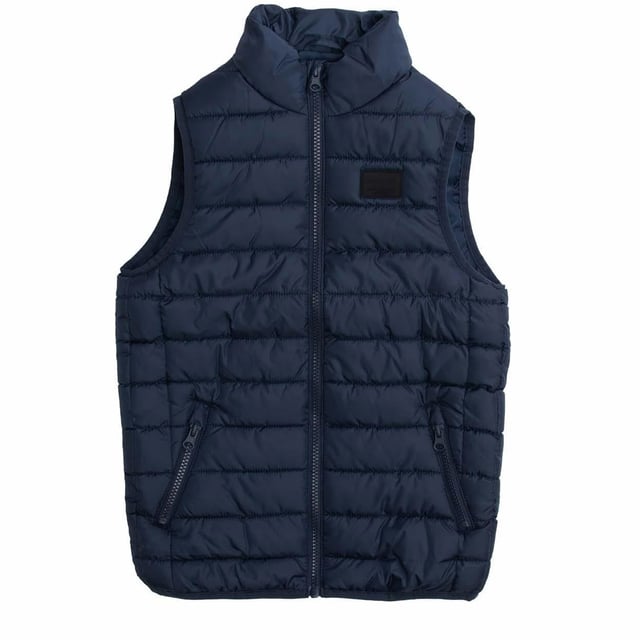 Jack And Jones Kinder/Kinder Wing Gilet (Marine) 100% Polyester. Ontwerp: Logo, Effen, Gewatteerd. Mouwtype: Mouwloos. Halslijn: Staande Kraag. Zakken: 2 Voorzakken, Rits. Bevestiging: Volledige ritssluiting. Waistline: Elastiek. 11-12 jaar: 29 in. 13-14 jaar: 32 in.