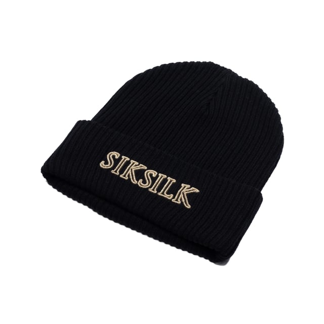 SikSilk Core Geborduurde Logo muts (Zwart) 100% Katoen. Stof: Geribd, zacht aanvoelend. Ontwerp: Geborduurd logo, Effen. Opgedraaid manchet.