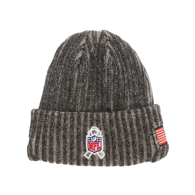 New Era NFL Buffalo Bills Gebreide muts (Zwart) 90% Polyester, 10% Wol. Stof: Gebreid. Ontwerp: Kerst, geborduurd. Opgedraaid manchet. 100% Officieel Gelicentieerd.