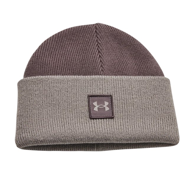 Under Armour Heren Halftime Shallow Cuffed Beanie (Grijs) 100% acryl. Ontwerp: Logo, eenvoudig. Stoftechnologie: Lichtgewicht, Vochtafvoerend, Zacht. Opgedraaid manchet. Geweven Patch.