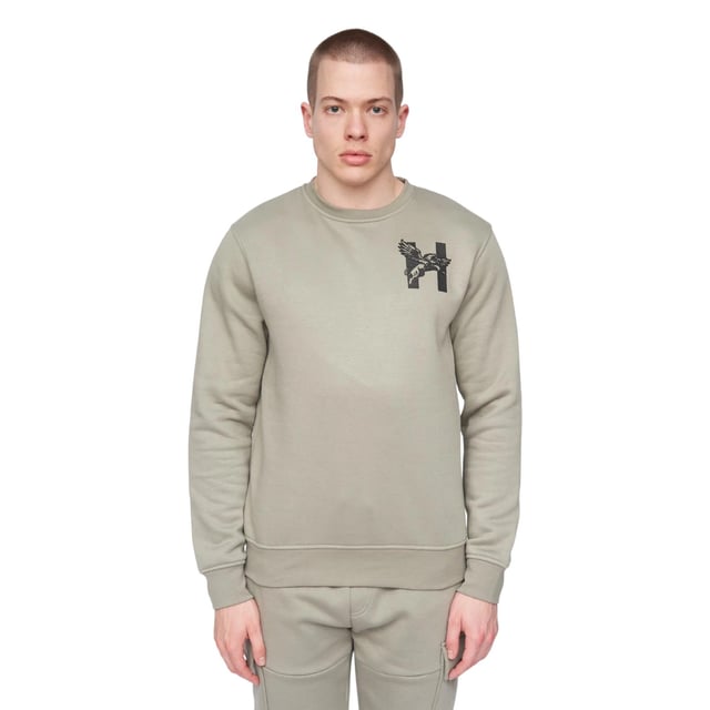 Material: 65% Cotton, 35% Polyester. Design: Back Print, Logo, Text. Hem: Fitted. Neckline: Crew Neck. Cuff: Fitted. Sleeve-Type: Long-Sleeved. Woven Label. Fastening: Pull Over.