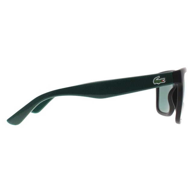 Lacoste Rectangle Unisex Matte Onyx Green L732S  Sunglasses are a classic rectangular almost wayfarer style shape with the typical bright varying colours of Lacoste and of course the crocodile logo on the temple.