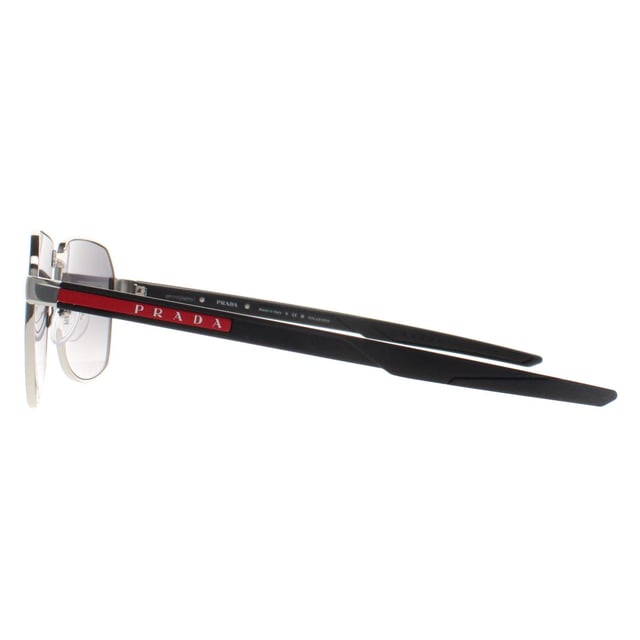 Prada Sport Aviator Mens Silver Grey Gradient Polarized PS54WS  Sunglasses offer a chic and sophisticated design with a sleek, lightweight frame. Perfect for adding a touch of elegance to any outfit, these sunglasses provide the ideal balance of style and practicality.