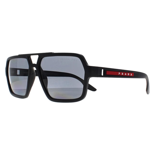 Prada Sport Aviator Mens Black Rubber Dark Grey Polarized PS01XS  Sunglasses feature a clean, angular design that adds a sharp, stylish edge to your wardrobe. With their timeless appeal and modern functionality, theyâ€™re the perfect accessory for anyone seeking both elegance and protection.