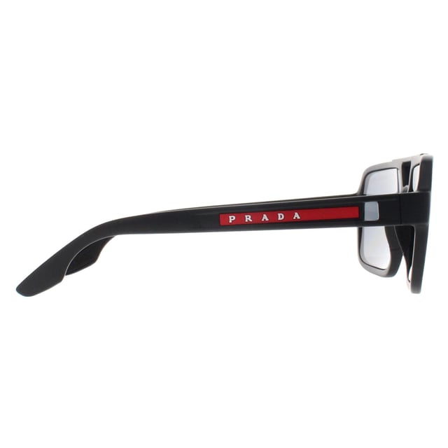 Prada Sport Aviator Mens Black Rubber Dark Grey Polarized PS01XS  Sunglasses feature a clean, angular design that adds a sharp, stylish edge to your wardrobe. With their timeless appeal and modern functionality, theyâ€™re the perfect accessory for anyone seeking both elegance and protection.