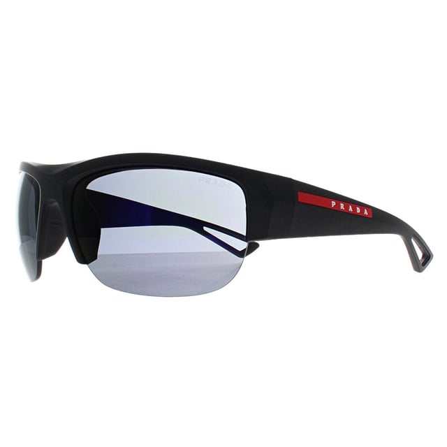 Prada Sport Sport Mens Matte Black Dark Blue Violet Mirror PSA01S  Sunglasses bring a bold, structured frame with a modern edge. Designed for those who appreciate high-end design and excellent craftsmanship, these sunglasses offer a striking look while protecting your eyes from harmful UV rays.