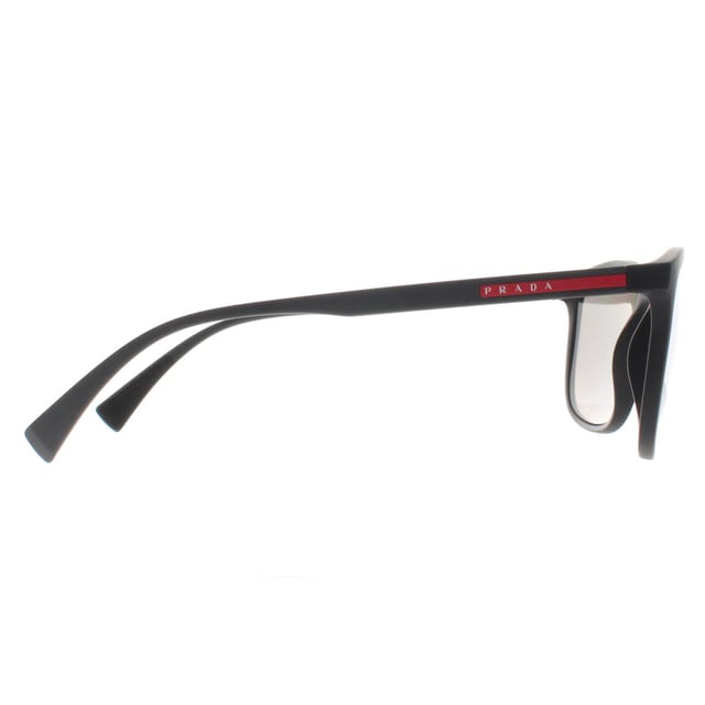 Prada Sport Rectangle Mens Black Rubber Light Grey Silver Mirror PS01TS  Sunglasses offer a refined, fashion forward frame with bold lines and modern details. Perfect for individuals who appreciate chic design and superior craftsmanship, these sunglasses elevate any look while keeping you protected from the sun.