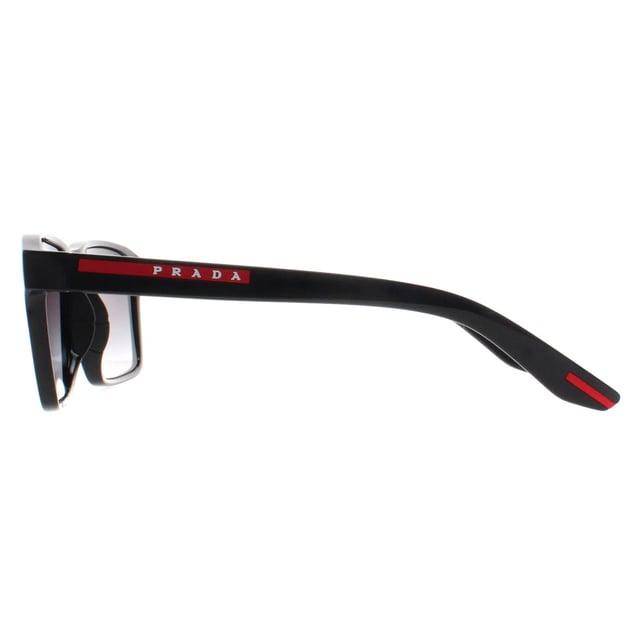 Prada Sport Rectangle Mens Black Grey Gradient PS05YS  Sunglasses feature a bold, structured frame with modern styling. Ideal for those who prefer distinctive eyewear, these sunglasses offer a powerful look while ensuring top notch protection from the sunâ€™s rays.