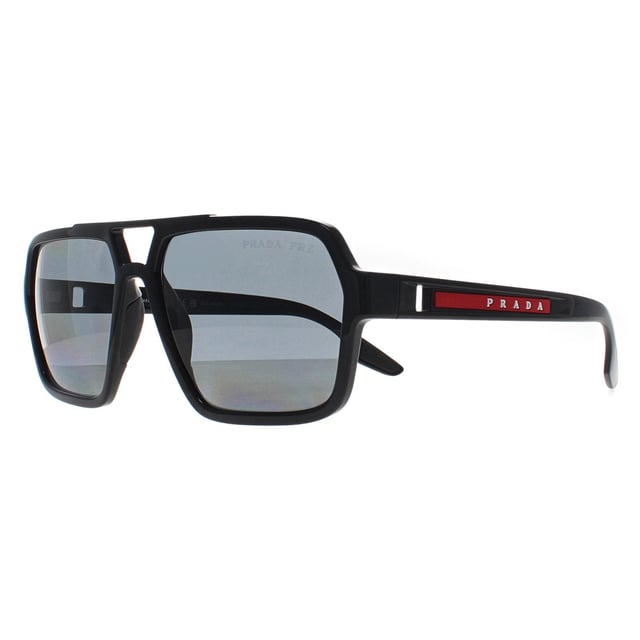 Prada Sport Aviator Mens Black Dark Grey Polarized PS01XS  Sunglasses feature a clean, angular design that adds a sharp, stylish edge to your wardrobe. With their timeless appeal and modern functionality, theyâ€™re the perfect accessory for anyone seeking both elegance and protection.