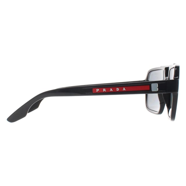 Prada Sport Aviator Mens Black Dark Grey Polarized PS01XS  Sunglasses feature a clean, angular design that adds a sharp, stylish edge to your wardrobe. With their timeless appeal and modern functionality, theyâ€™re the perfect accessory for anyone seeking both elegance and protection.