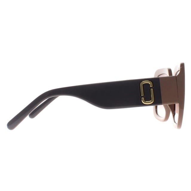 Marc Jacobs Square Womens Beige Gray Brown Gradient MARC 647/S  Sunglasses are a flawless fusion of timeless elegance and contemporary style. Crafted with meticulous attention to detail, these sunglasses feature a sleek and sophisticated design, boasting a classic square frame that exudes confidence and sophistication.