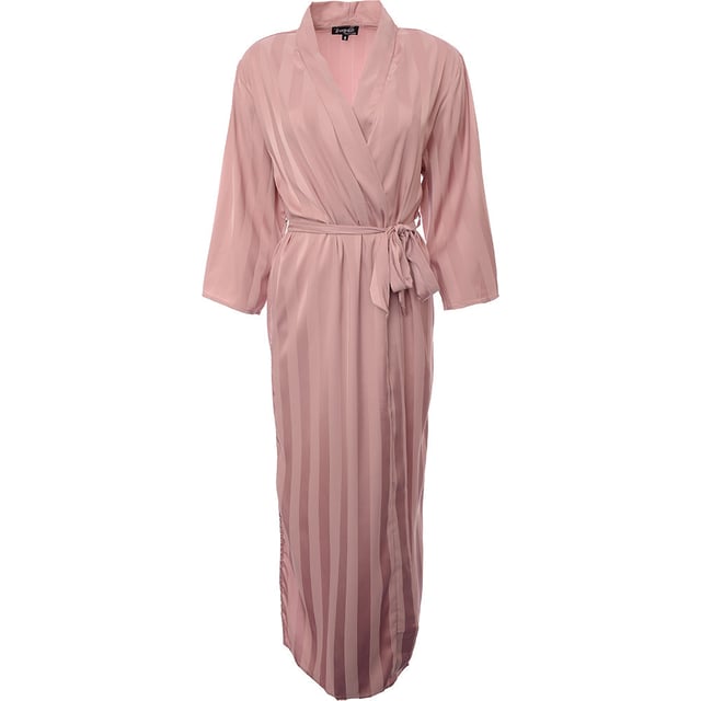 Fabric 1: 96% Polyester, Fabric 1: 4% Elastane Loungeable Womens Stripe Jacquard Maxi Kimono In Pink