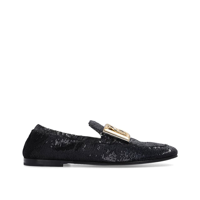 Mocasines Ariosto con Paillettes de Dolce & Gabbana - Composición: - Tejido - Detalles en cuero - Forro de cuero, plantilla, suela - Punta redondeada - Bandas elásticas traseras - Detalle de logo en tono dorado - Fabricado en Italia -