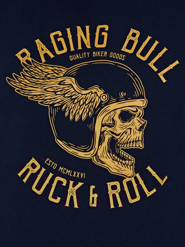 This high-quality men's Ruck & Roll T-Shirt is made from soft, organic cotton in a versatile navy base colour that pairs well with everything. Its bold, stand-out graphic makes a statement and the classic fit ensures longevity and durability. Plus, it's machine washable for easy maintenance. Dark Blue short sleeve graphic image tee available in sizes small to big and tall - up to 6XL.