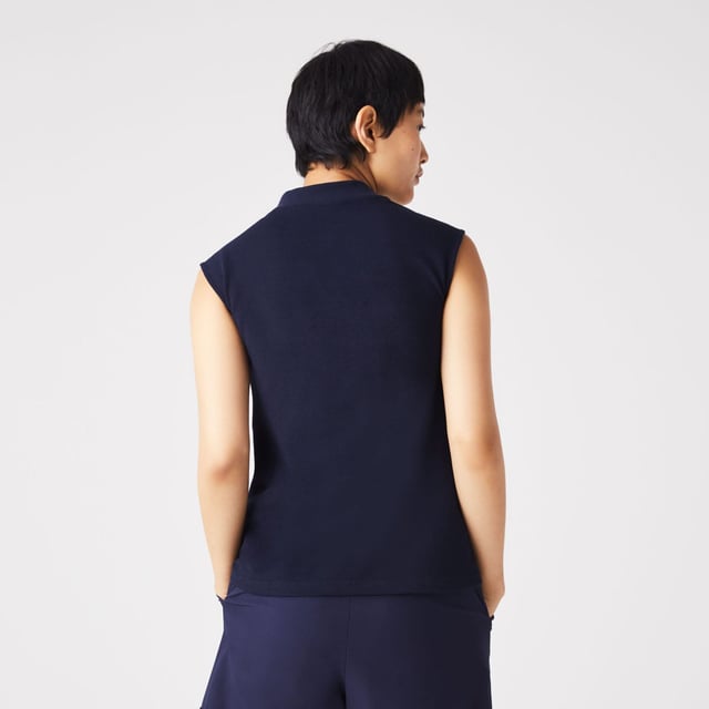 Womens Lacoste SPORT Organic Cotton Golf Polo- Slim fit- Polo collar with panel on front- Rigid crocodile sewn onto chest- Organic cotton piqué- Ref: PF9439-423