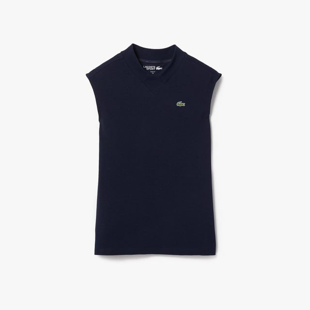 Womens Lacoste SPORT Organic Cotton Golf Polo- Slim fit- Polo collar with panel on front- Rigid crocodile sewn onto chest- Organic cotton piqué- Ref: PF9439-423