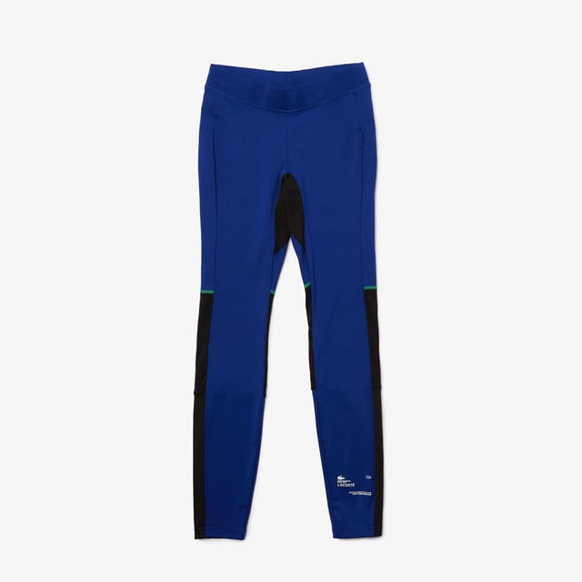 Men's Lacoste SPORT Leggings - Recycled stretch interlock and mesh - Elasticised waistband - Small pockets for keys on inside  contrast flat stitching  branding on ankle - Tight fit- Tone-on-tone silicone crocodile on hip- Ref: XH1045-PHK