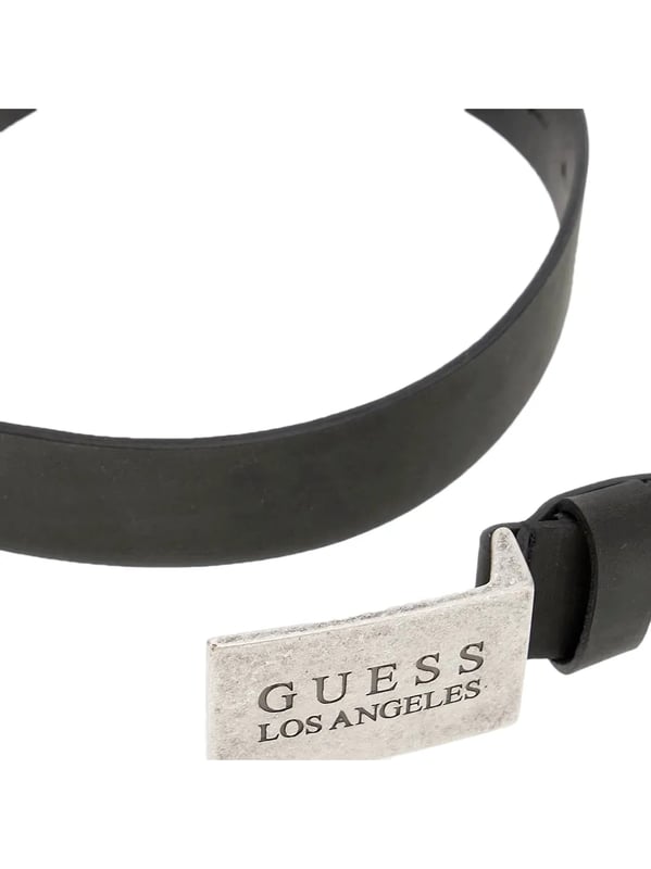 Guess Los Angeles Herren Gürtel Schwarz Leder. Authentisches Accessoire der Marke Guess - Streetwear/Sportswear-Design von Guess - Fashion für Herren, perfekt für den Alltag - Der schwarze Guess Gürtel lässt sich hervorragend mit Ihrer restlichen Garderobe kombinieren - Bequemes Leder-Material - klassisch - Los Angeles -