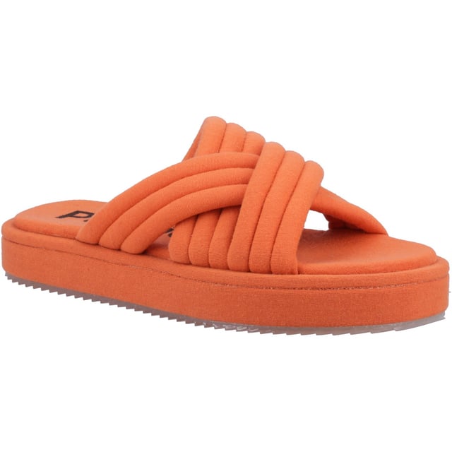 Hush Puppies Sienna Sandal Ladies Summer Keep a bright outlook with our comfortable and colourful Sunshine Slides. Perfect for days at the beach, pool and lounging all summer long, the Sienna Slide features a memory foam footbed, lightweight outsole and relaxed styling for all day comfort
