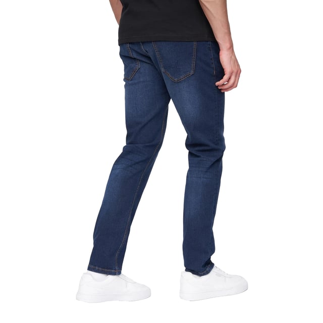 98% Cotton, 2% Elastane. Design: Plain. Pockets: 2 Side Pockets, 1 Coin Pocket, 2 Back Pockets. Rubber Label, Woven. Fit: Straight.