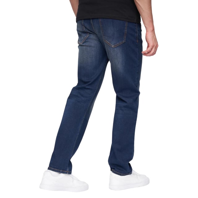 98% Cotton, 2% Elastane. Design: Plain. Pockets: 2 Side Pockets, 2 Back Pockets, 1 Coin Pocket. Fastening: Button, Zip Fly. Fabric Technology: Durable. Belt Loops, Branded Eyelets, Rubber Label. Fit: Straight.