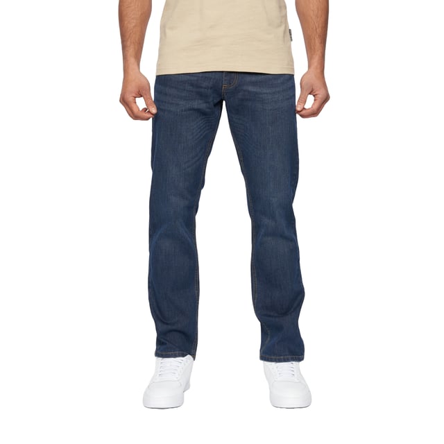 98% Cotton, 2% Elastane. Design: Plain. Pockets: 2 Side Pockets, 2 Back Pockets, 1 Coin Pocket. Fastening: Button, Zip Fly. Belt Loops, Branded Patch, Heat Transfer Main Label. Fit: Straight Leg.