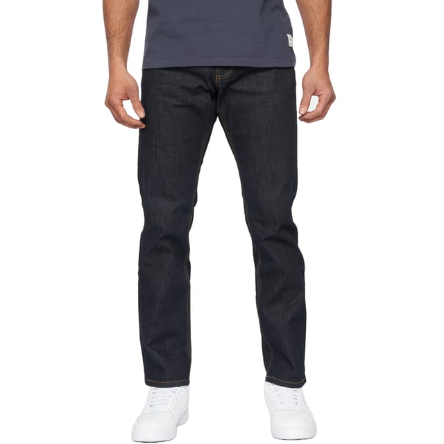 98% Cotton, 2% Elastane. Design: Plain. Pockets: 2 Side Pockets, 2 Back Pockets, 1 Coin Pocket. Fastening: Button, Zip Fly. Belt Loops, Branded Patch, Heat Transfer Main Label. Fit: Straight Leg.