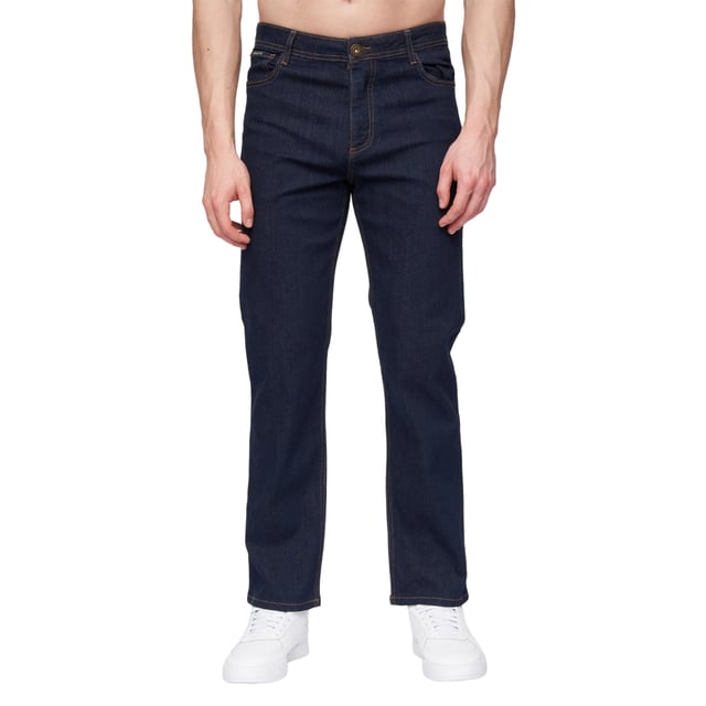 98% Cotton, 2% Elastane. Design: Plain. Pockets: 2 Side Pockets, 2 Back Pockets, 1 Coin Pocket. Fastening: Button, Zip Fly. Fabric Technology: Durable. Belt Loops, Branded Eyelets, Rubber Label. Fit: Straight.