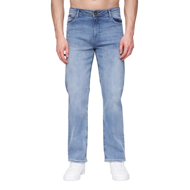 98% Cotton, 2% Elastane. Design: Plain. Pockets: 2 Side Pockets, 2 Back Pockets, 1 Coin Pocket. Fastening: Button, Zip Fly. Fabric Technology: Durable. Belt Loops, Branded Eyelets, Rubber Label. Fit: Straight.