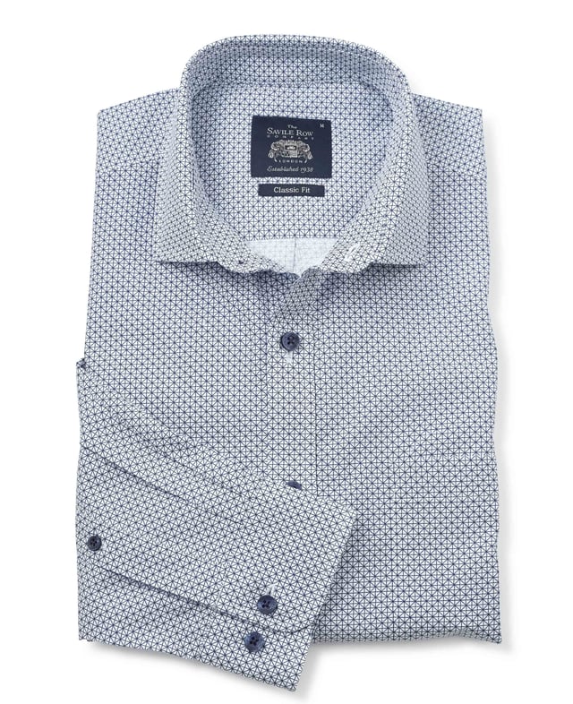 Simple yet stylish, this classic fit printed shirt is a fine choice for day or night. It's made from 100% BCI cotton poplin and cut to a classic fit shape that suits all builds. Wear yours tucked in or out with jeans, chinos or trousers.