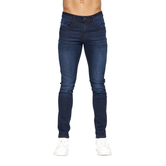 99% Cotton, 1% Elastane. Design: Plain. Pockets: 2 Side Pockets, 2 Back Pockets, 1 Coin Pocket. Fastening: Button, Zip Fly. Belt Loops, Branded Buttons, Woven Patch. Fit: Slim.