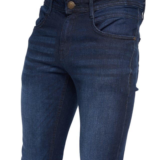 99% Cotton, 1% Elastane. Design: Plain. Pockets: 2 Side Pockets, 2 Back Pockets, 1 Coin Pocket. Fastening: Button, Zip Fly. Belt Loops, Branded Buttons, Woven Patch. Fit: Slim.