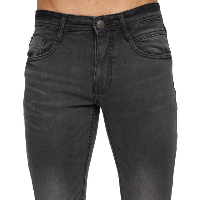 99% Cotton, 1% Elastane. Design: Plain. Pockets: 2 Side Pockets, 2 Back Pockets, 1 Coin Pocket. Fastening: Button, Zip Fly. Belt Loops, Branded Buttons, Woven Patch. Fit: Slim.